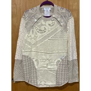 SS23 Marine Serre Beige Crochet Regenerated Sweater Size M